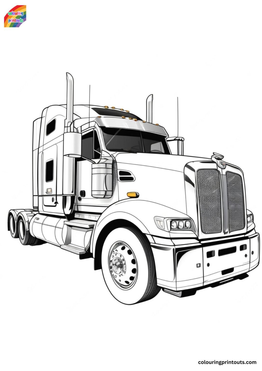10+ Printable Semi Truck Coloring Pages