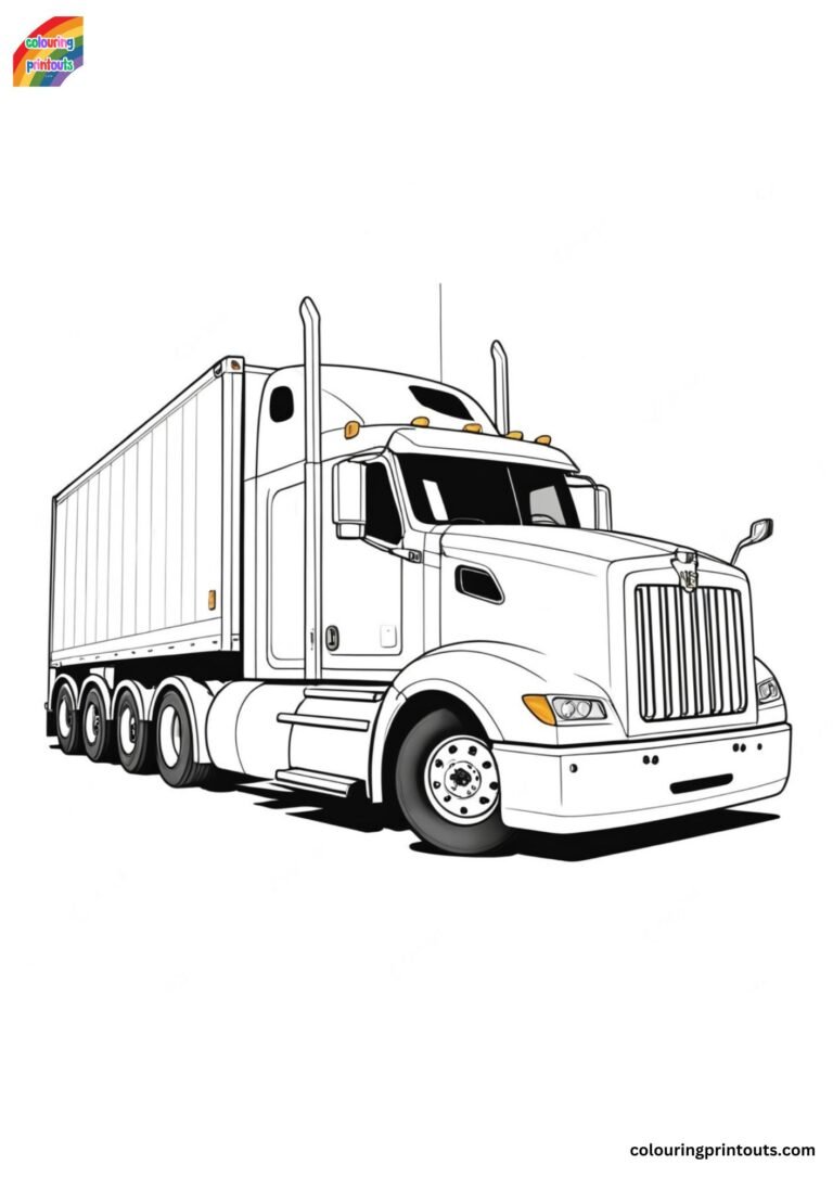 10+ Printable Semi Truck Coloring Pages
