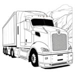 semi truck pictures to color