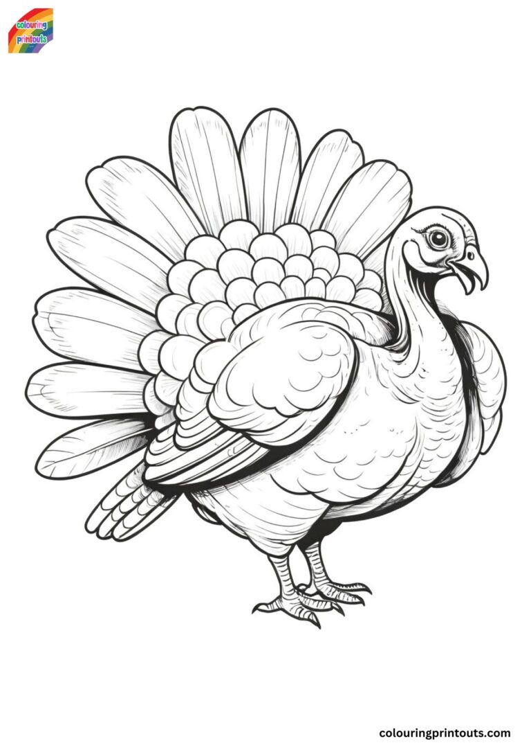 20+ Color Pages of Turkeys Printable [FREE DOWNLOAD]