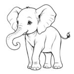 Colouring pages elephant printable