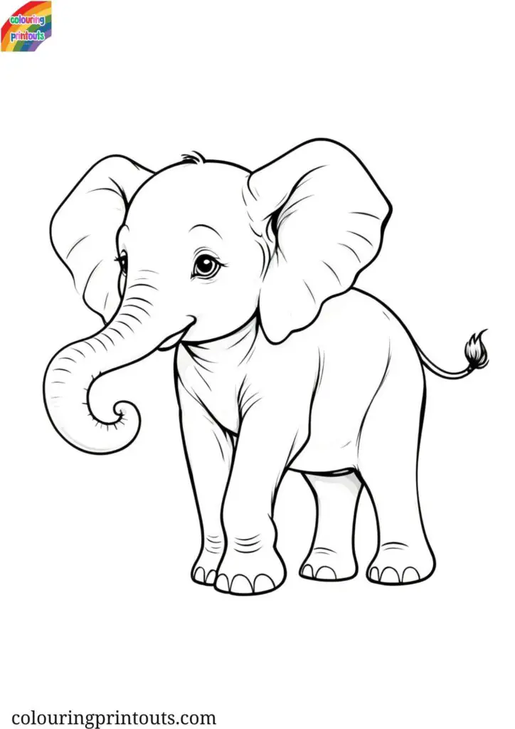 Colouring pages elephant printable