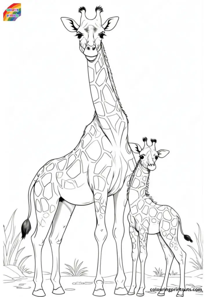 Colouring sheet giraffe