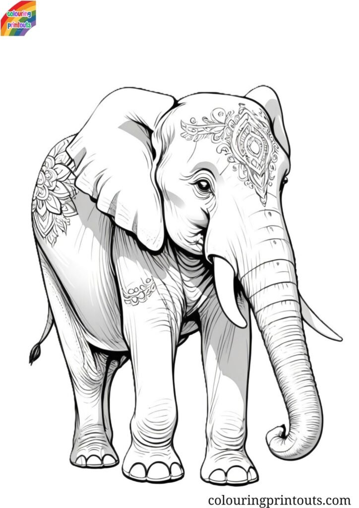 Elephant Coloring Pages (Free Printables)