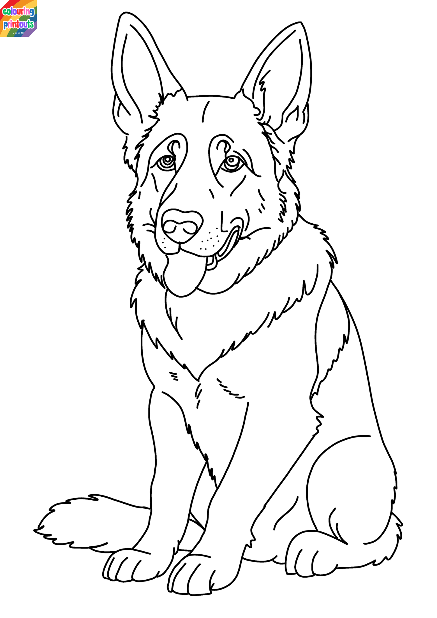 German shepherd dog coloring pages 