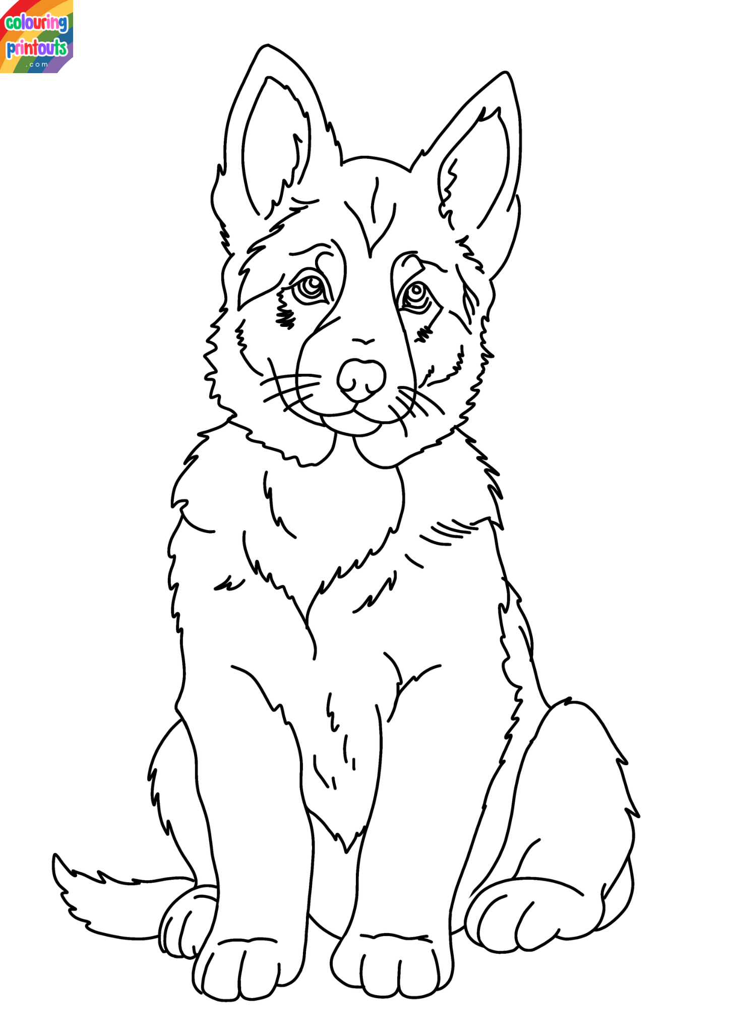 German shepherd puppy coloring page