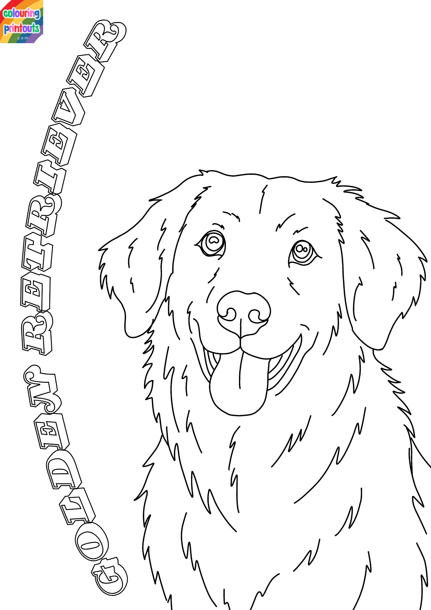 Golden retriever coloring sheet (1)