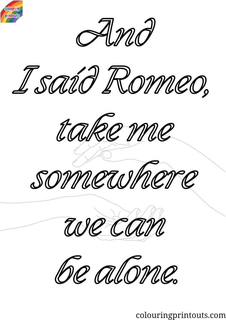 Taylor Swift Lyrics Coloring Pages [Free Download & Print]