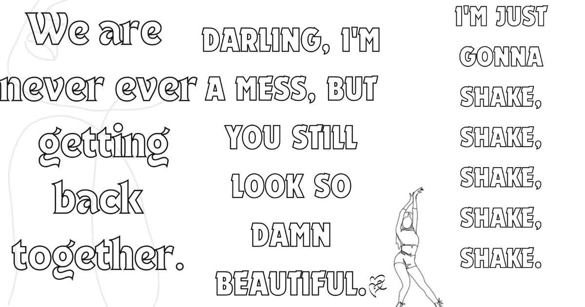 Taylor Swift Lyrics Coloring Pages