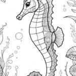 coloring pictures of seahorses for kids