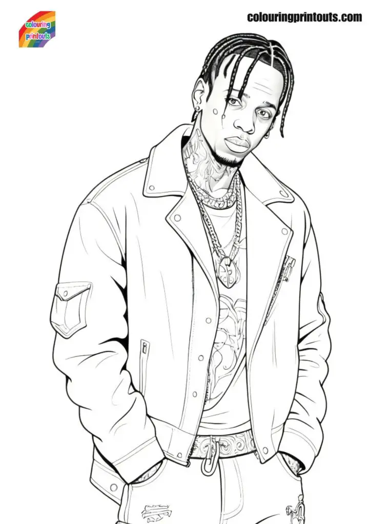 travis scott coloring for adults