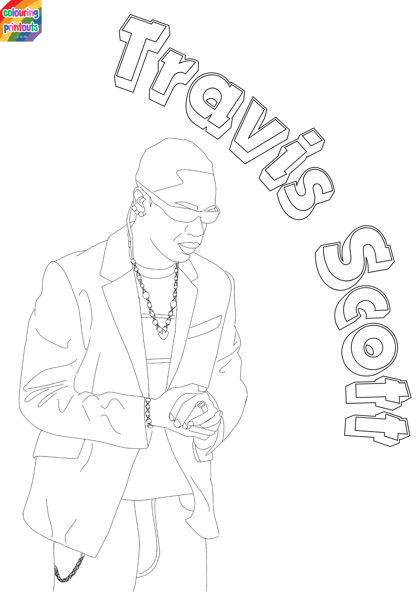 travis scott coloring page 