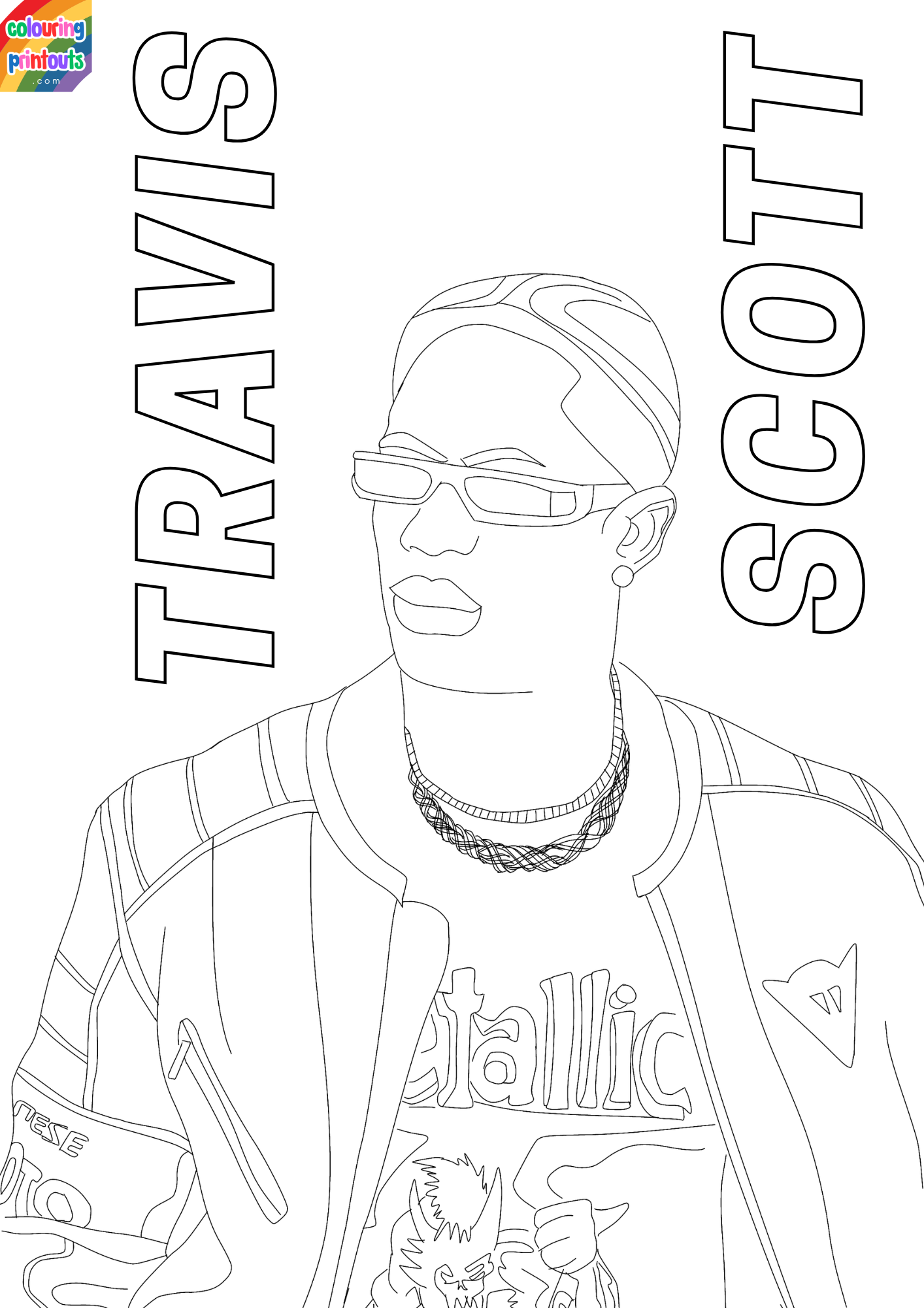 travis scott coloring page