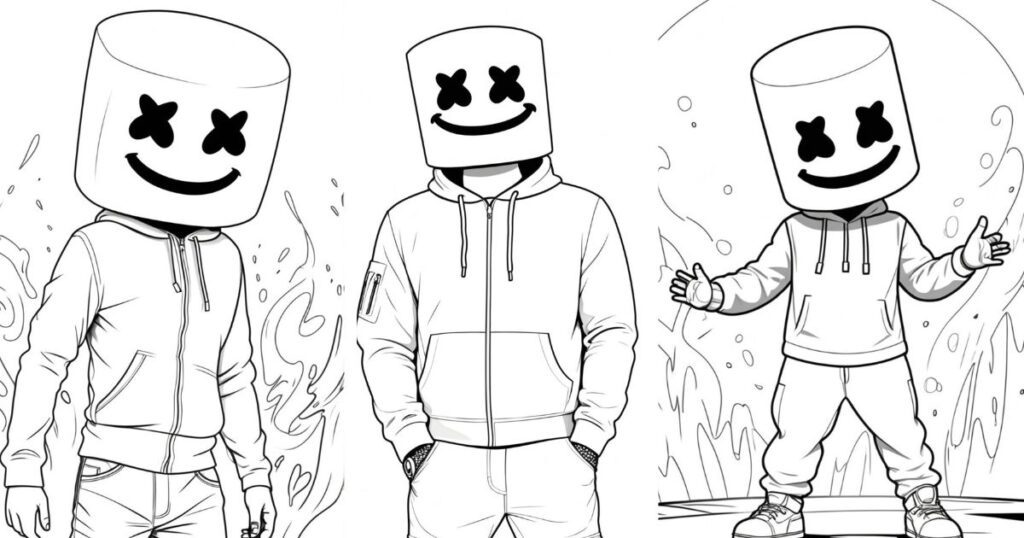 Marshmello Coloring Pages (Free Printables)