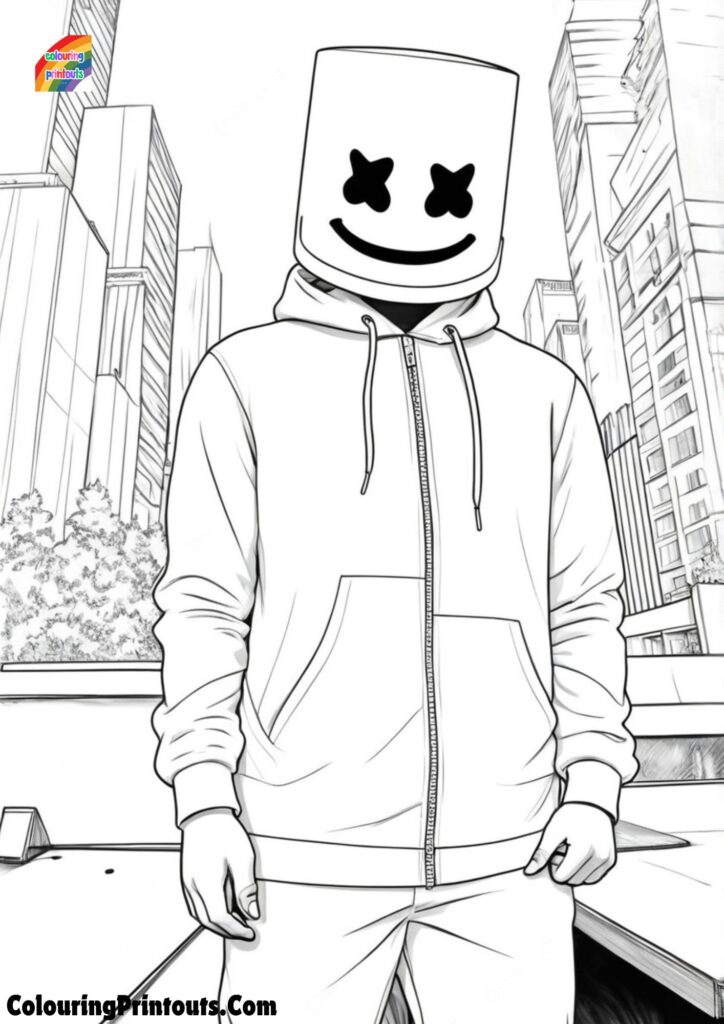 Marshmello Coloring Pages (Free Printables)