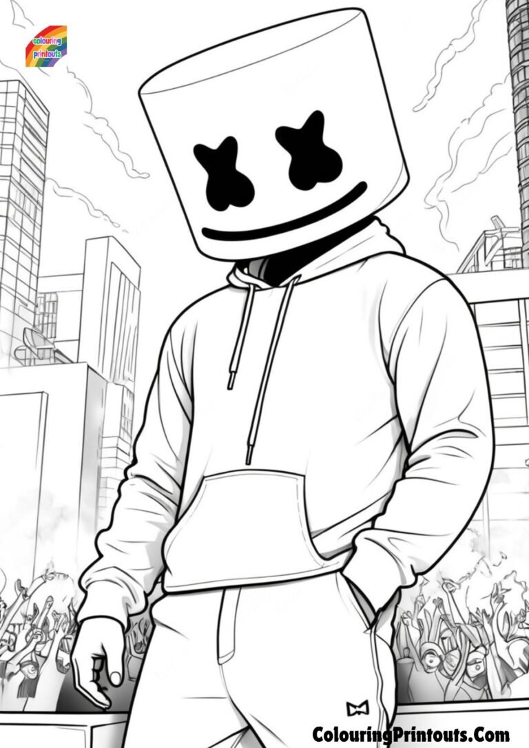 Marshmello Coloring Pages (Free Printables)