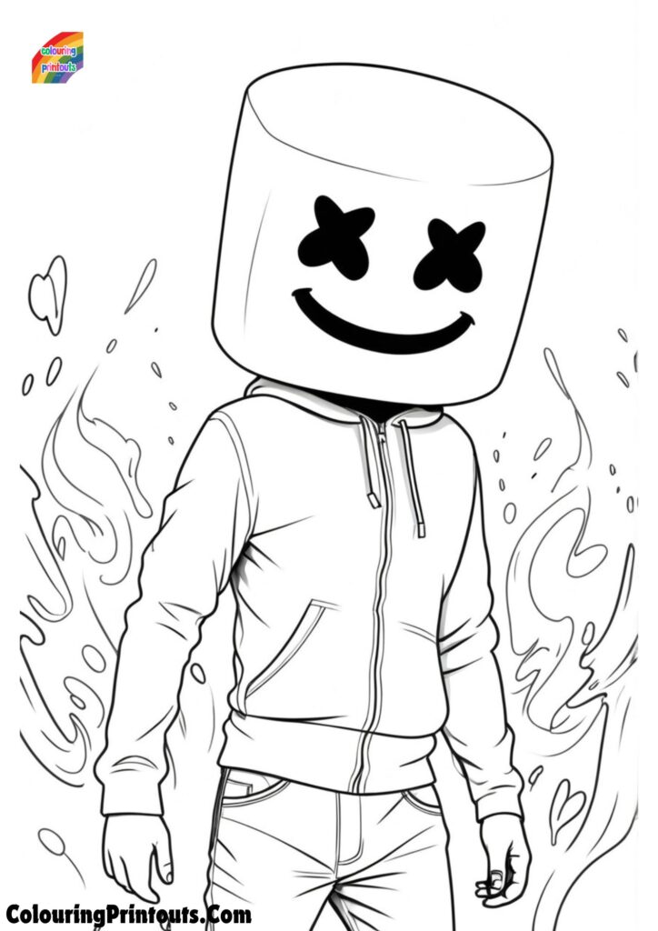 Marshmello Coloring Pages (Free Printables)