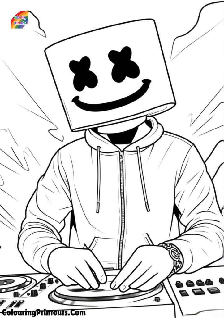 Marshmello Coloring Pages (Free Printables)