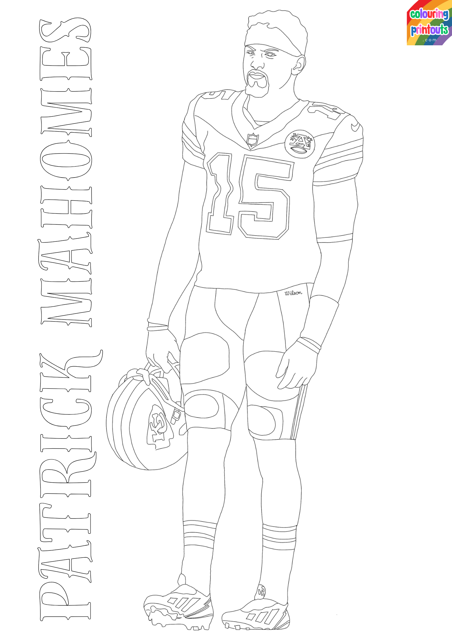 mahomes coloring page