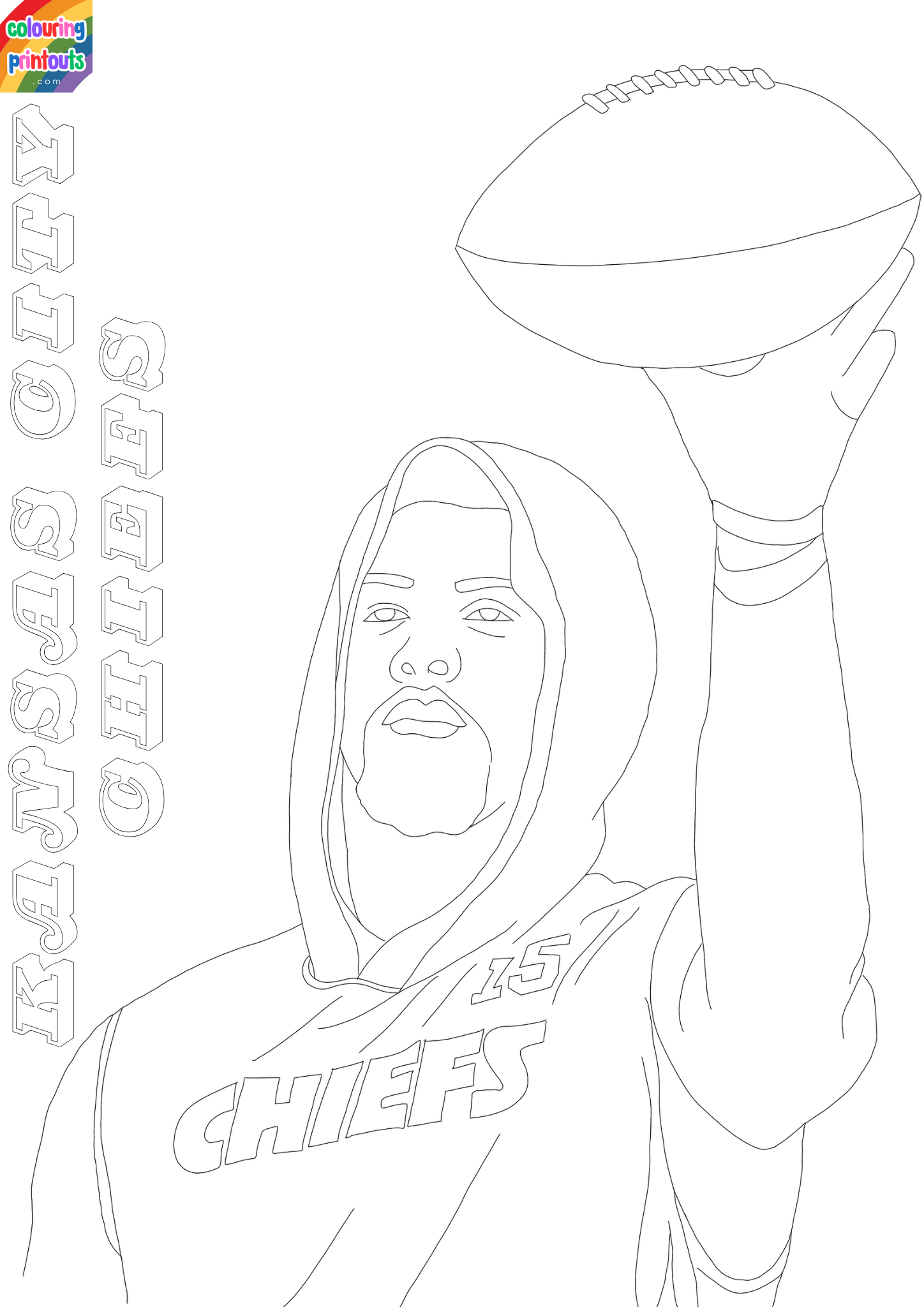 patrick mahomes coloring pages printable