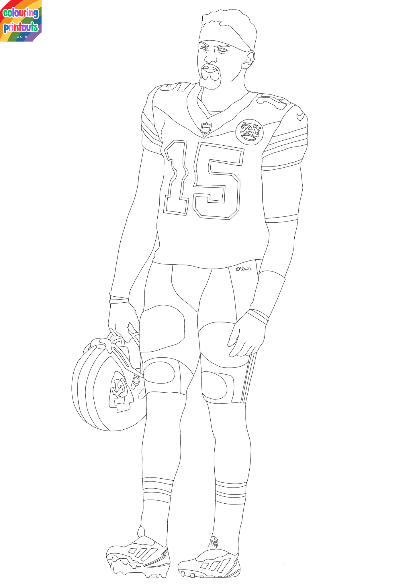 patrick mahomes coloring pages printable