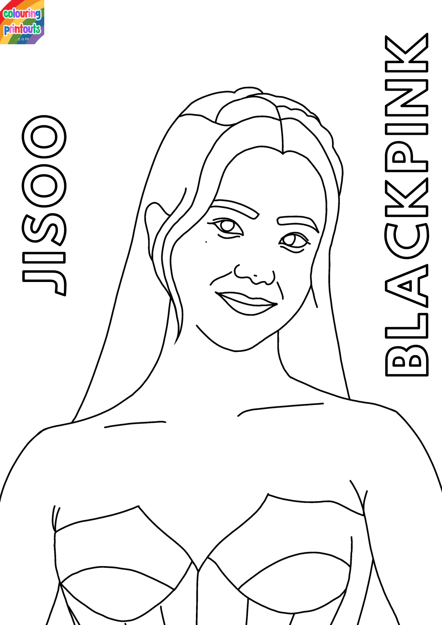 black and white photo of jisoo coloring page