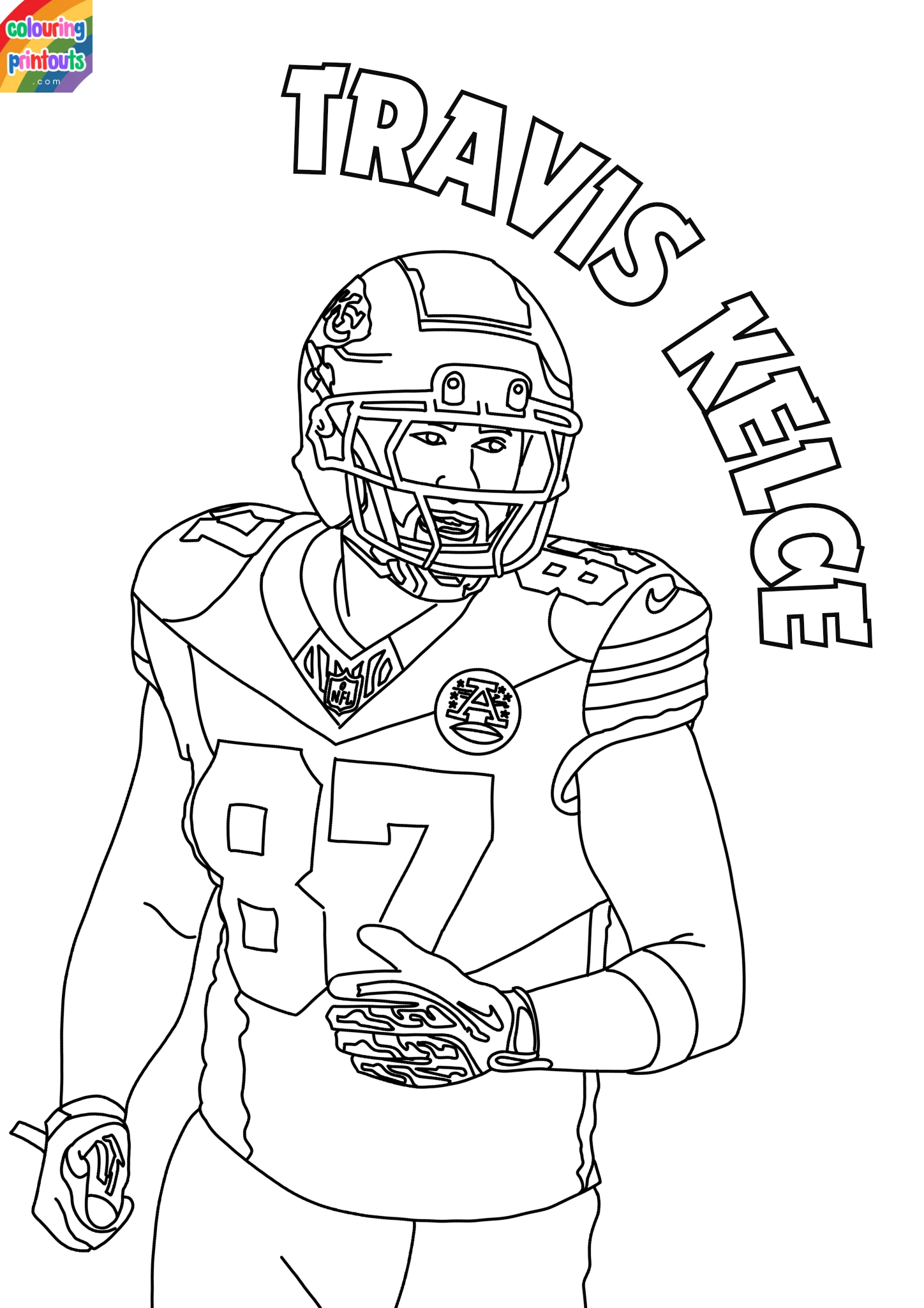 travis kelce coloring pages