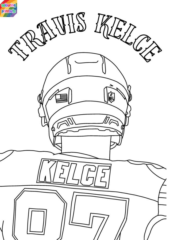 travis kelce coloring pages