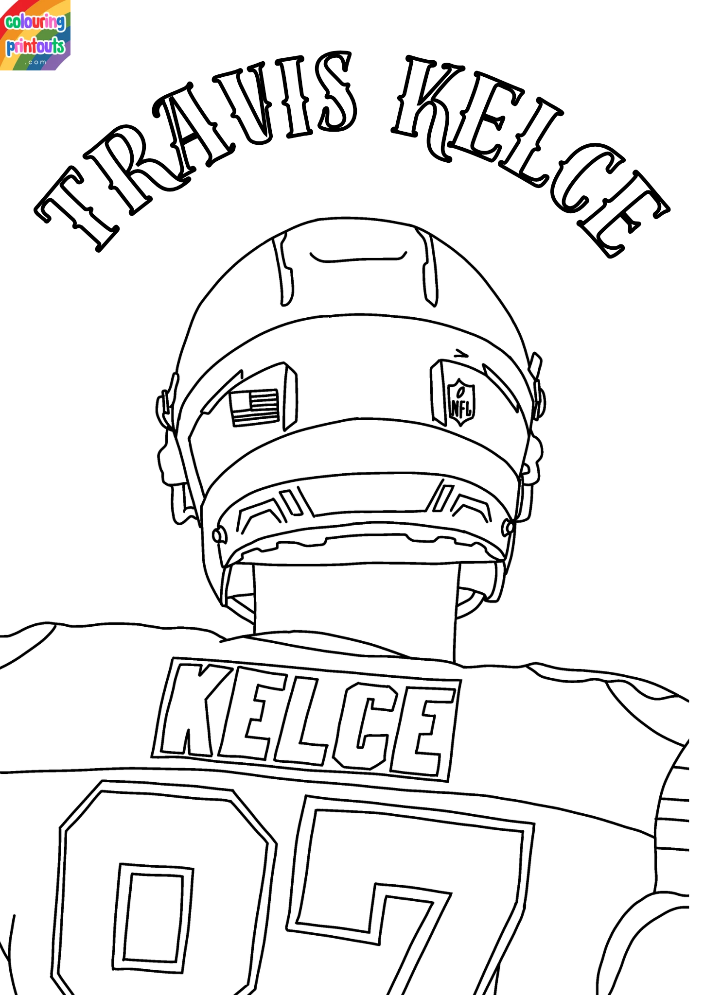 travis kelce coloring pages