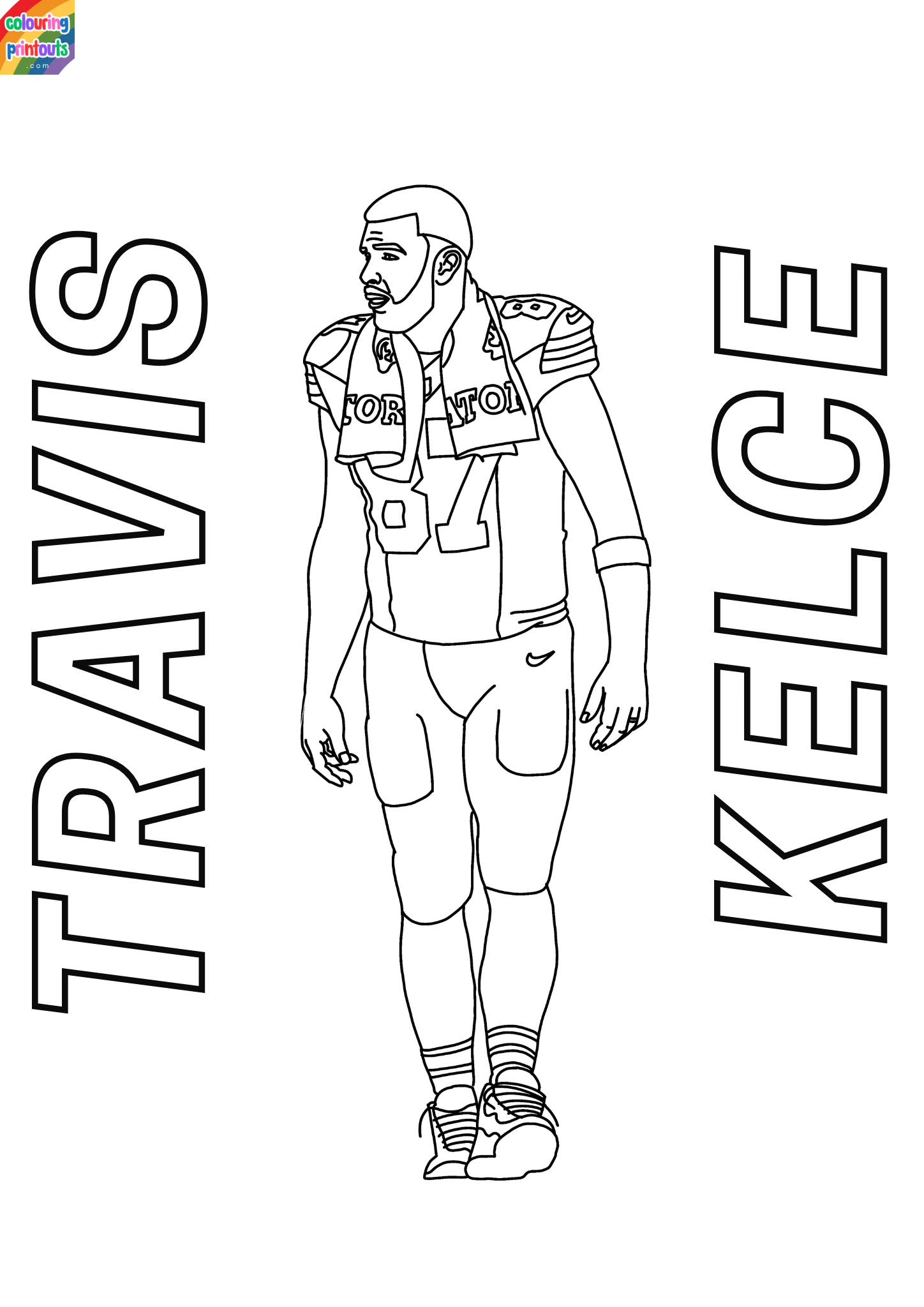 travis kelce coloring sheet