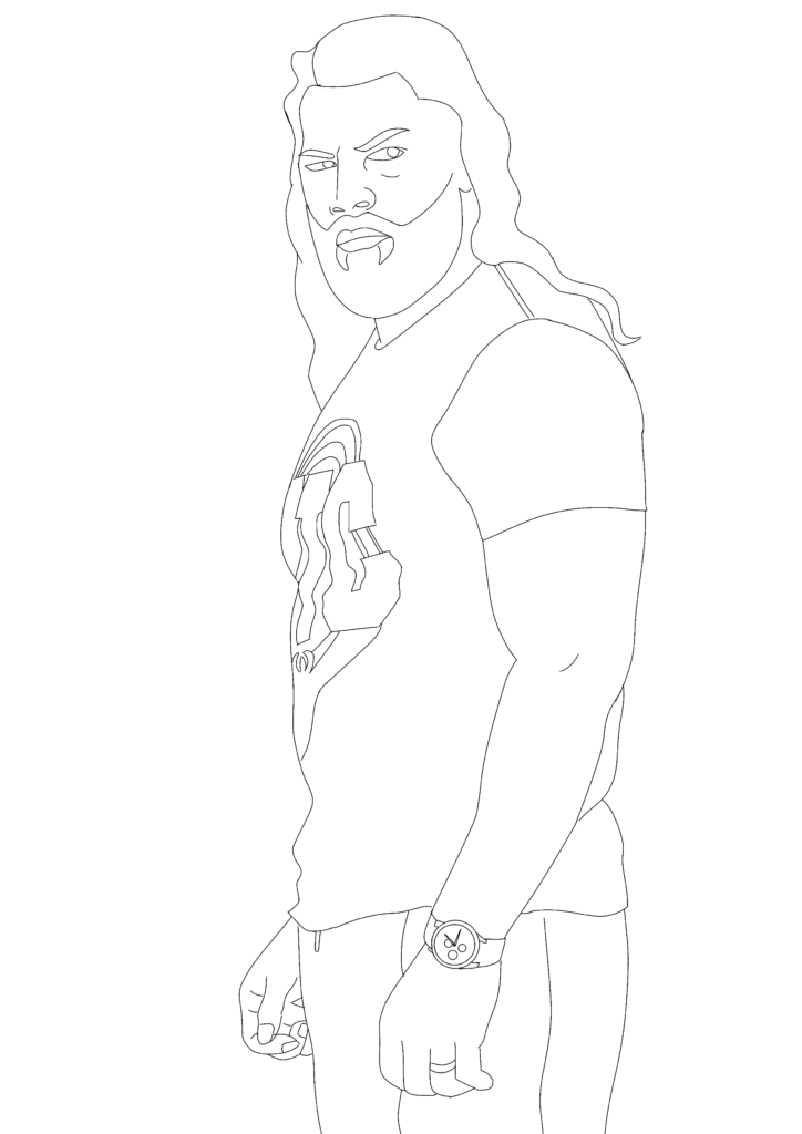 roman reigns coloring page