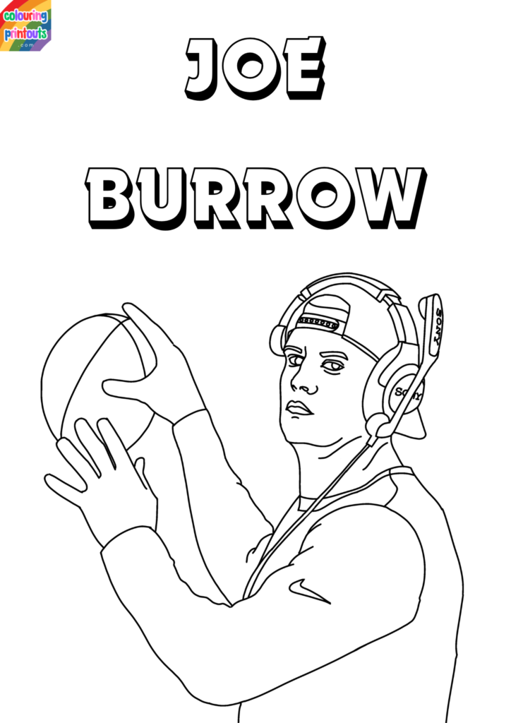joe burrow coloring page