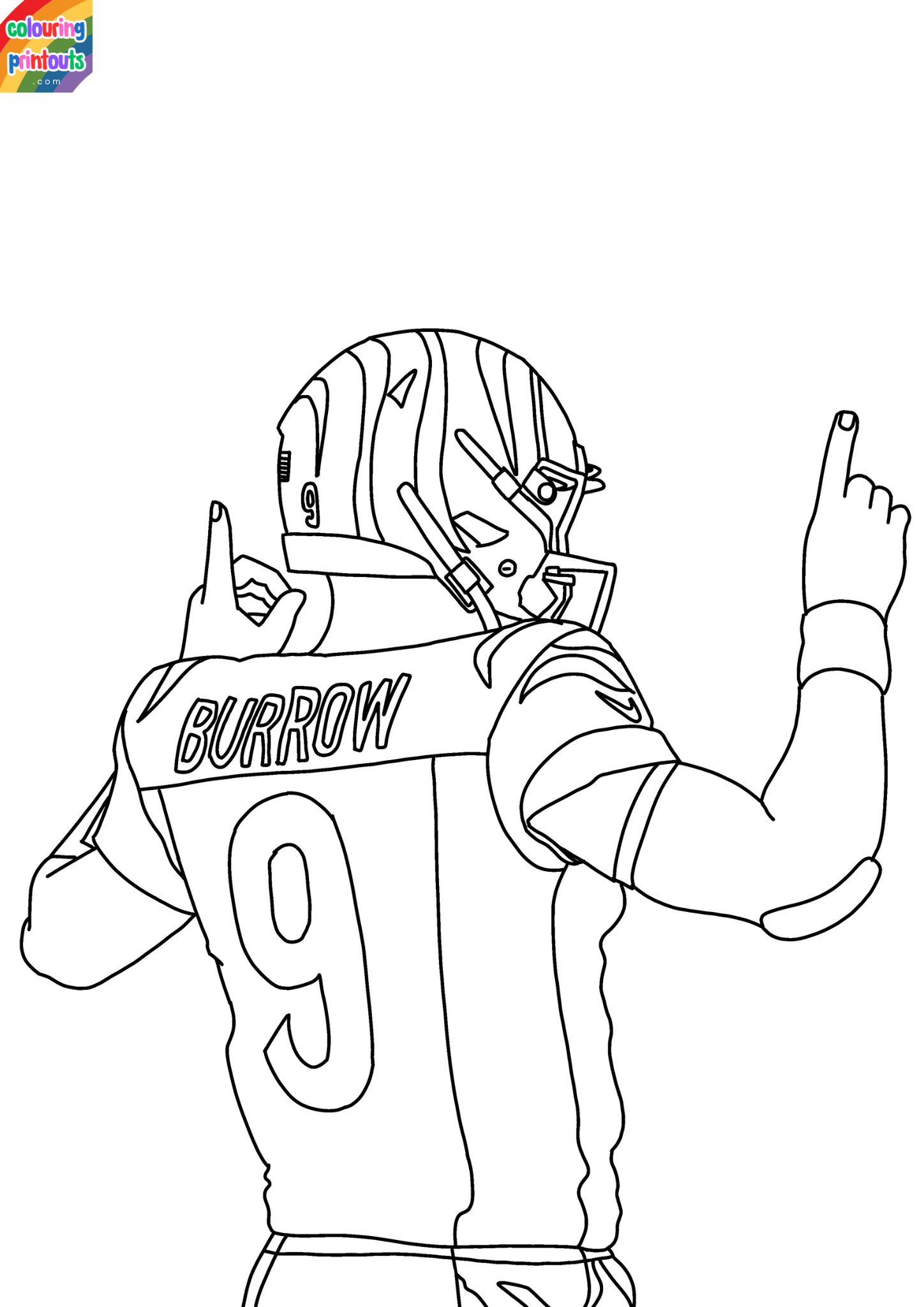 joe burrow coloring sheet