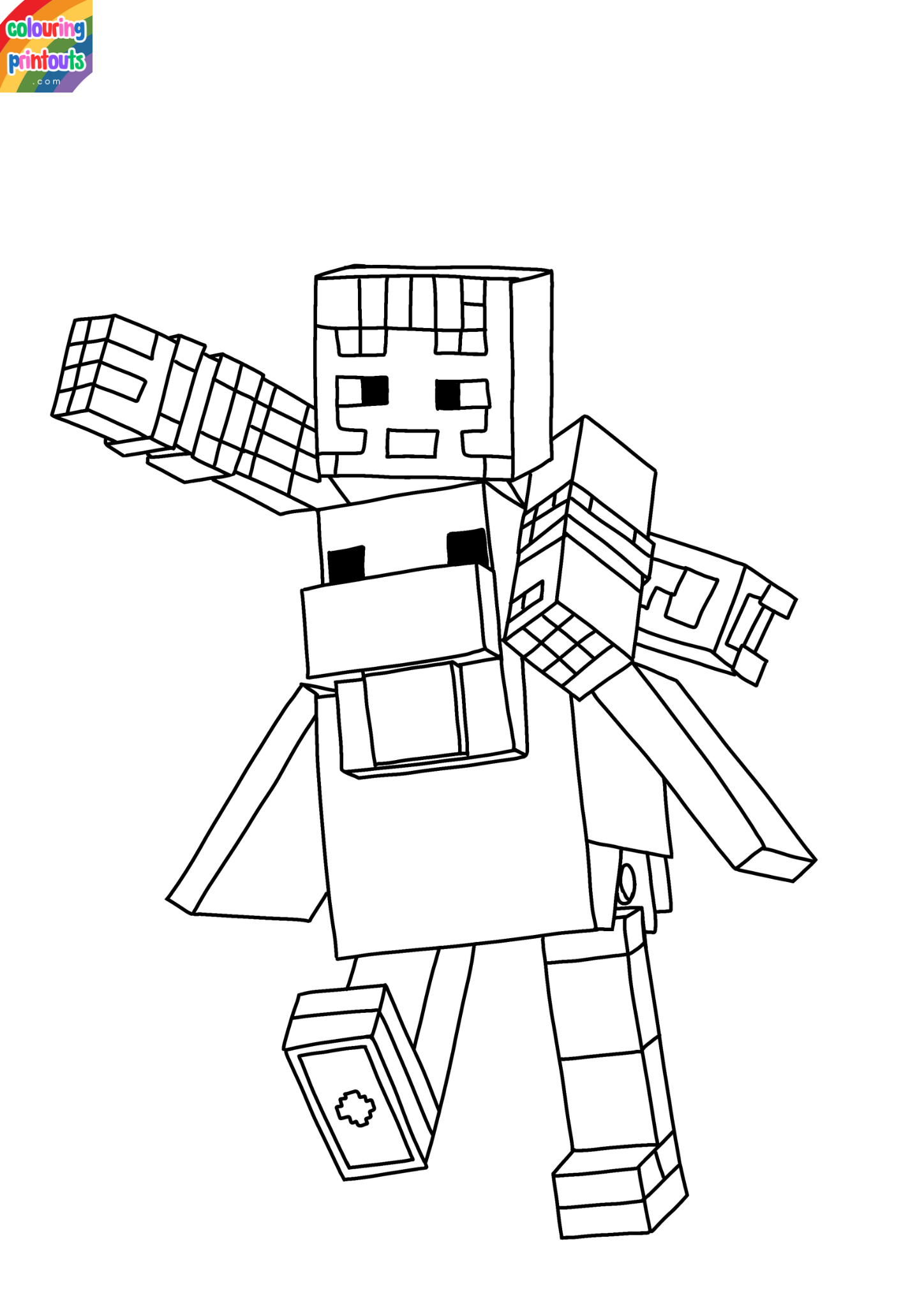Minecraft Steve Colouring Pages