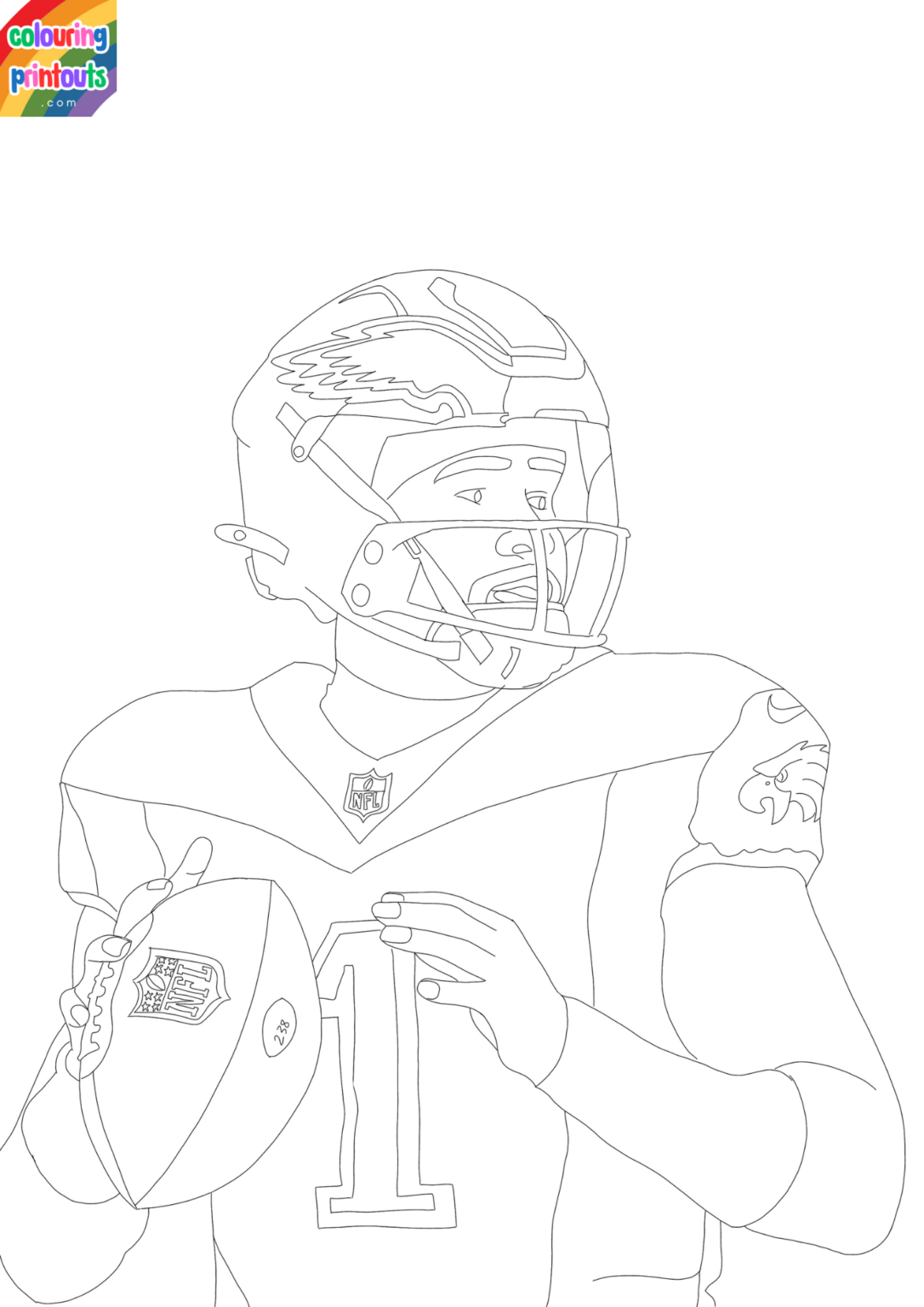 Jalen Hurts Coloring Pages (Free Printables)