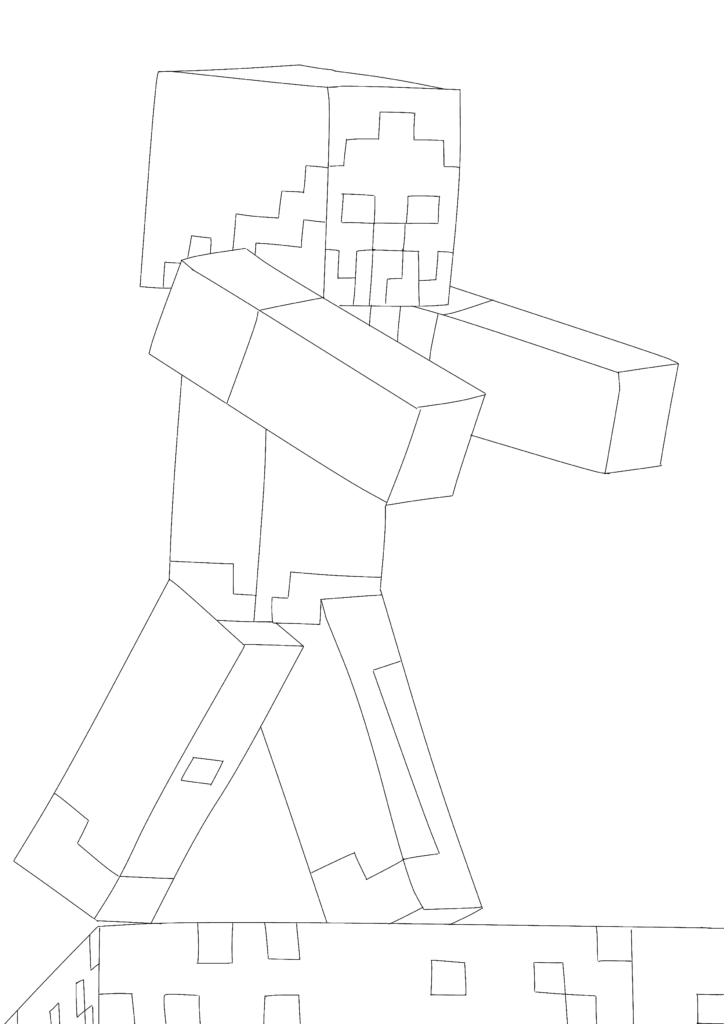 Minecraft Coloring Pages Zombie