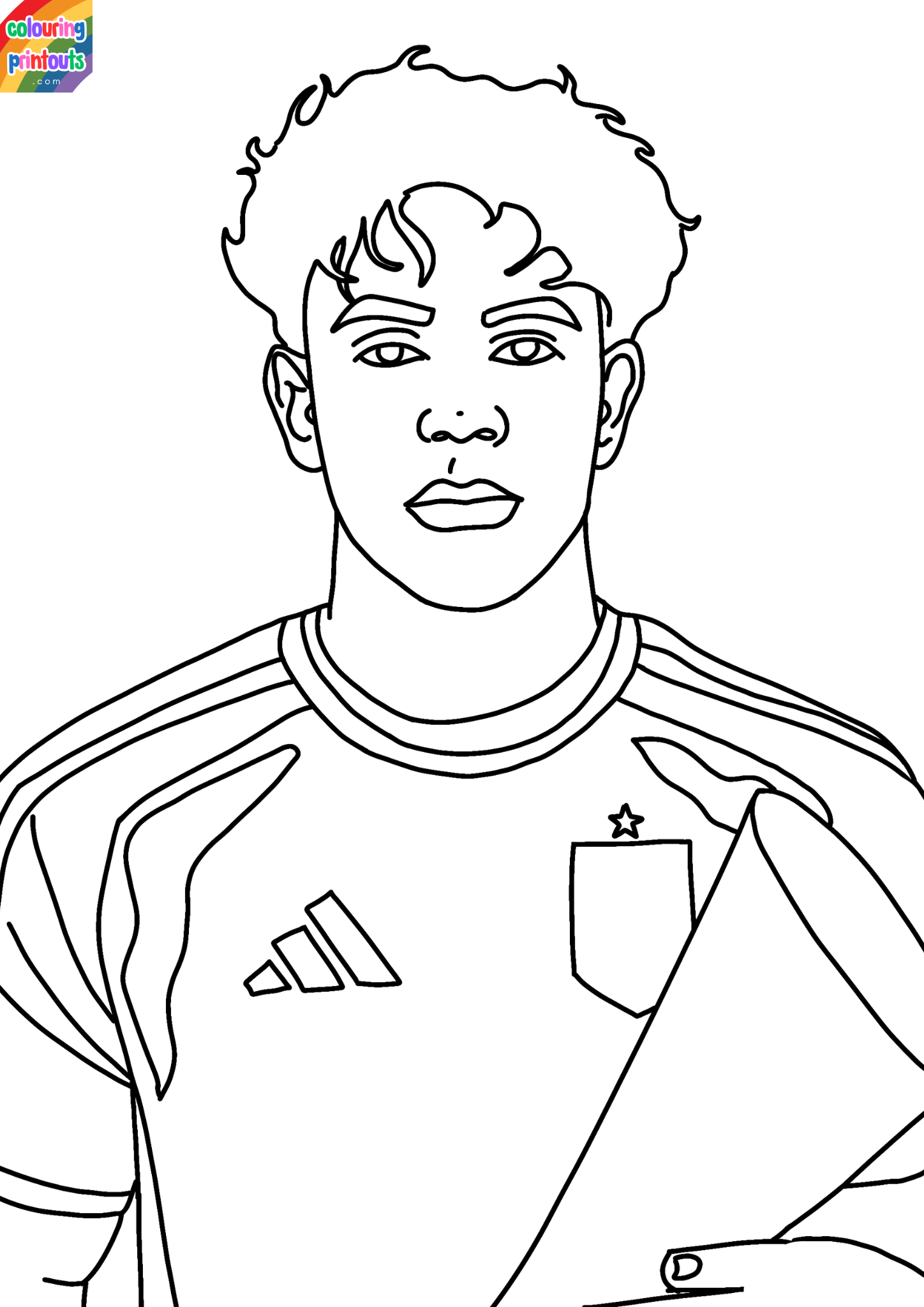 lamine yamal coloring page free printable 