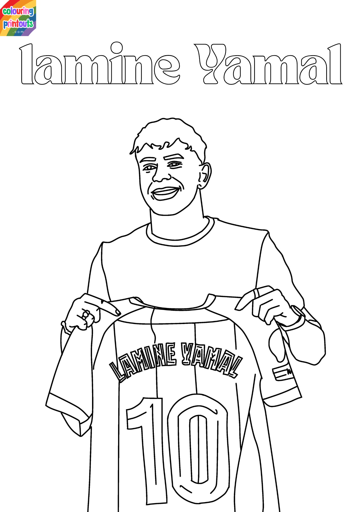 lamine yamal coloring page free printable 
