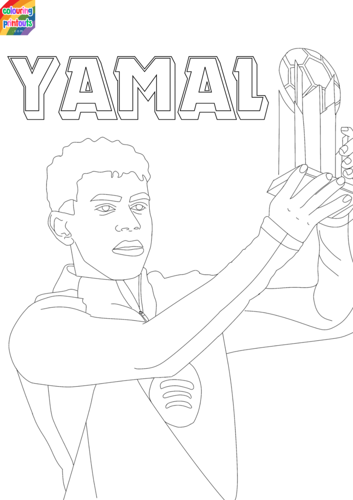 lamine yamal coloring page free printable