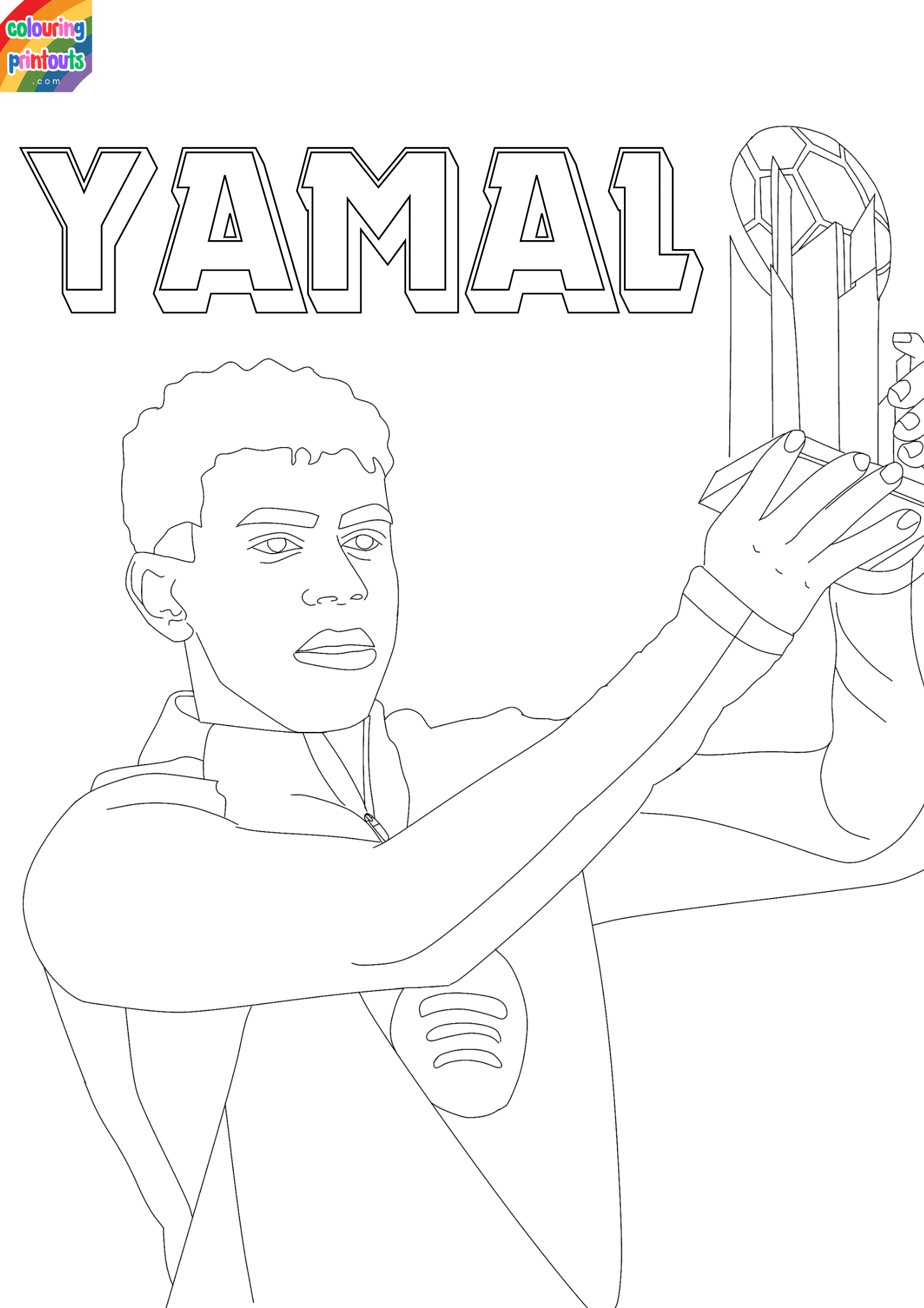 lamine yamal coloring page free printable