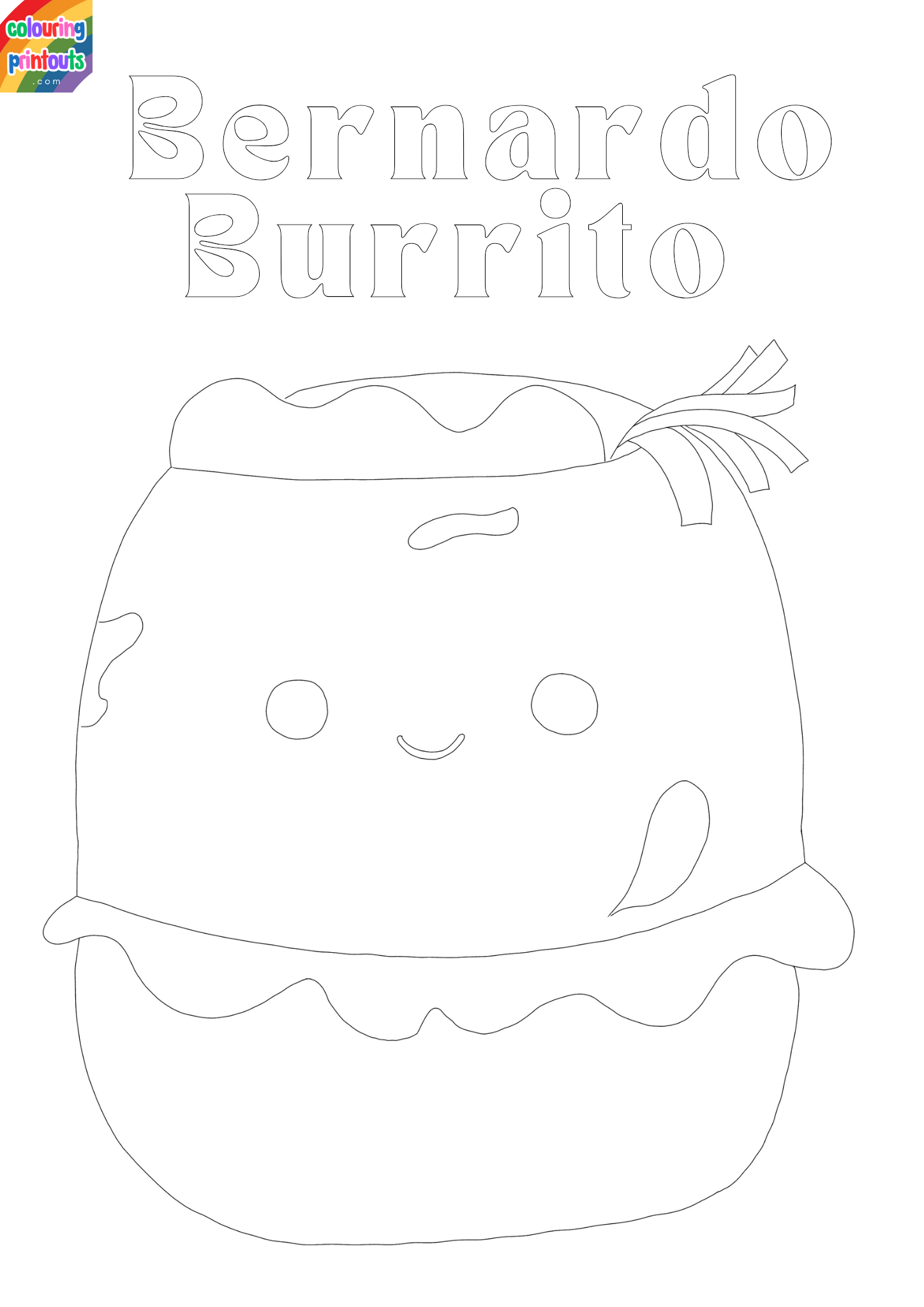 Bernardo Burrito Squishmallow Coloring Pages
