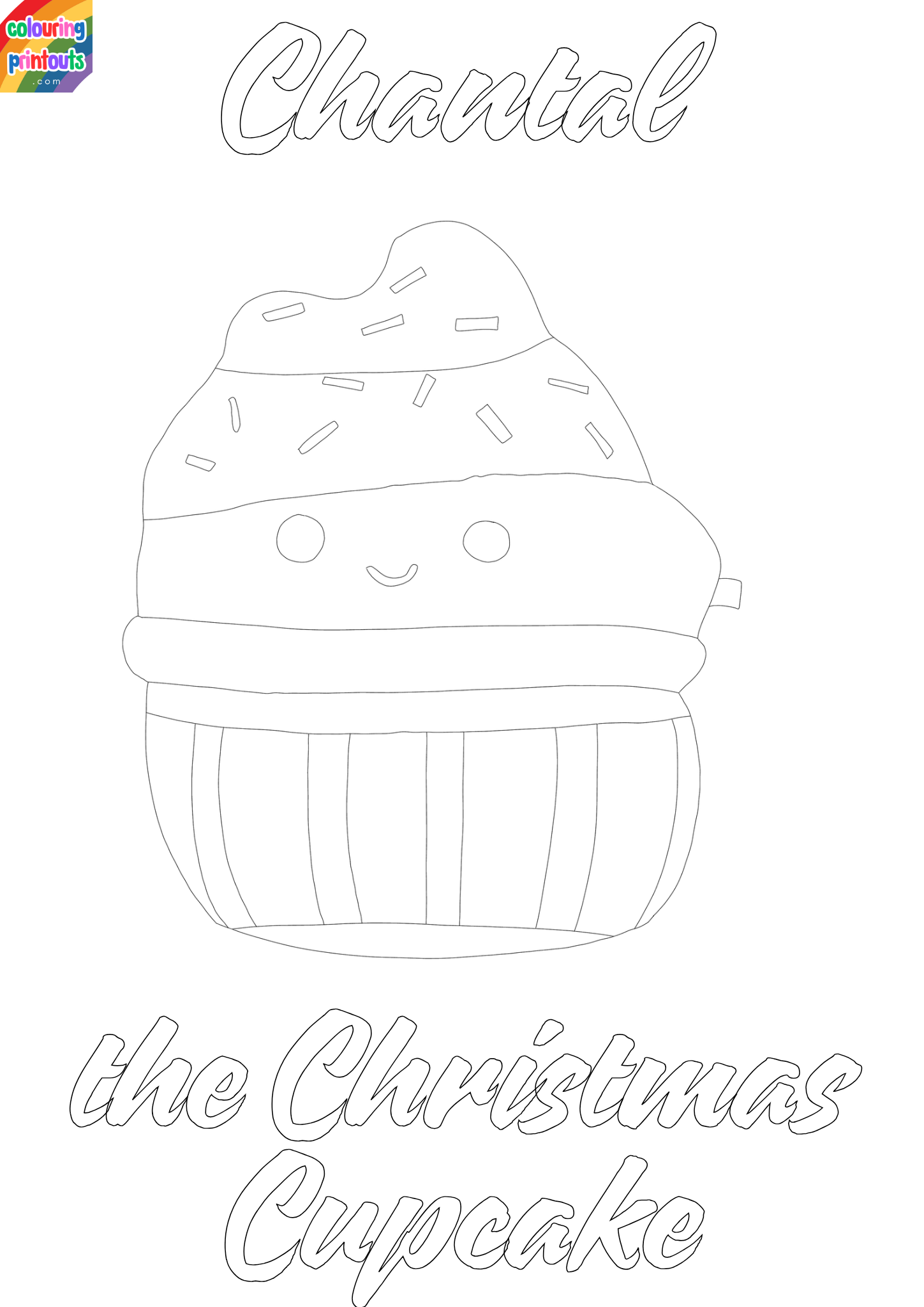 Chantal the Christmas Cupcake squishmallow coloring pages