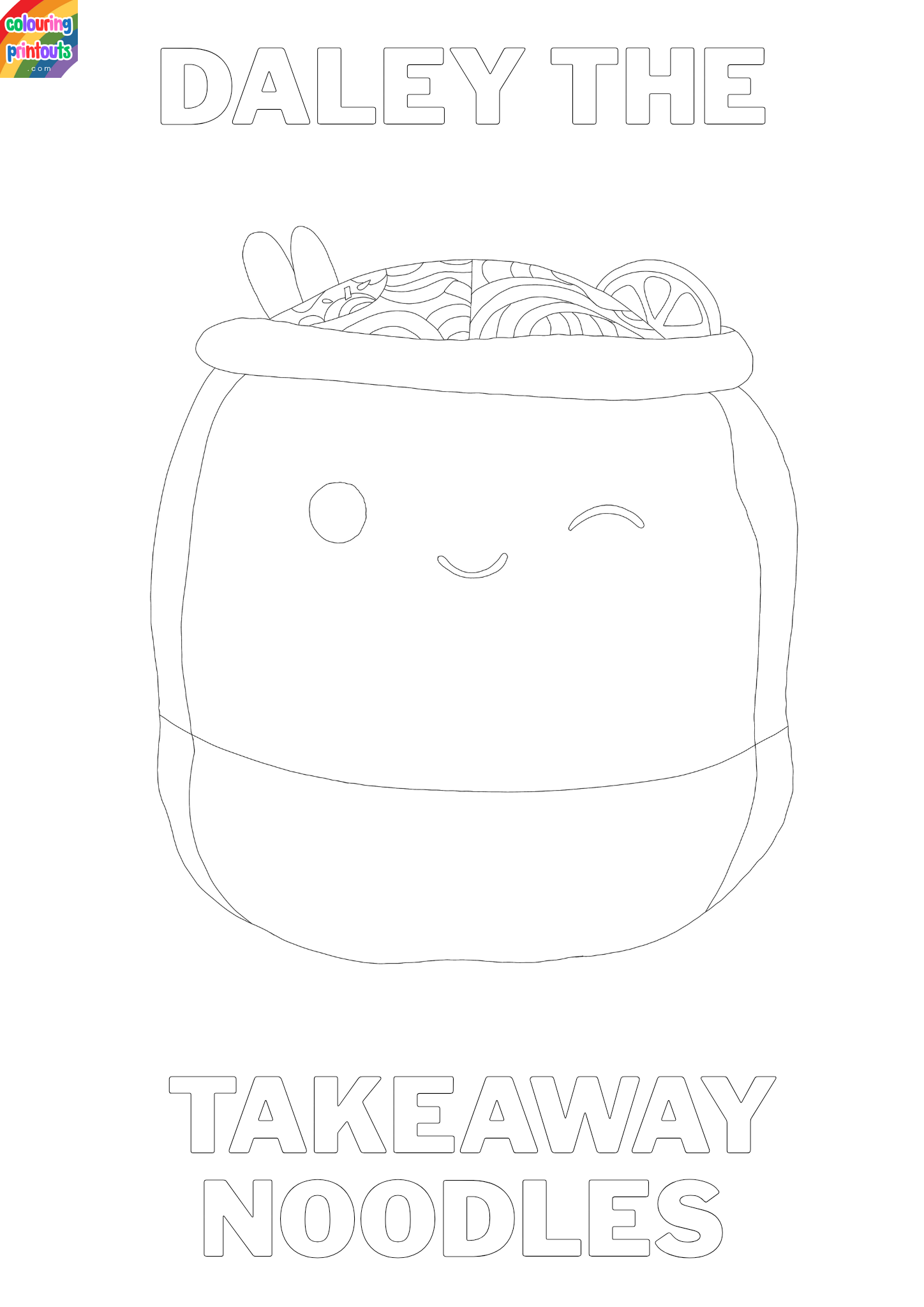 Daley the Takeaway Noodles Squishmallow Coloring Pages