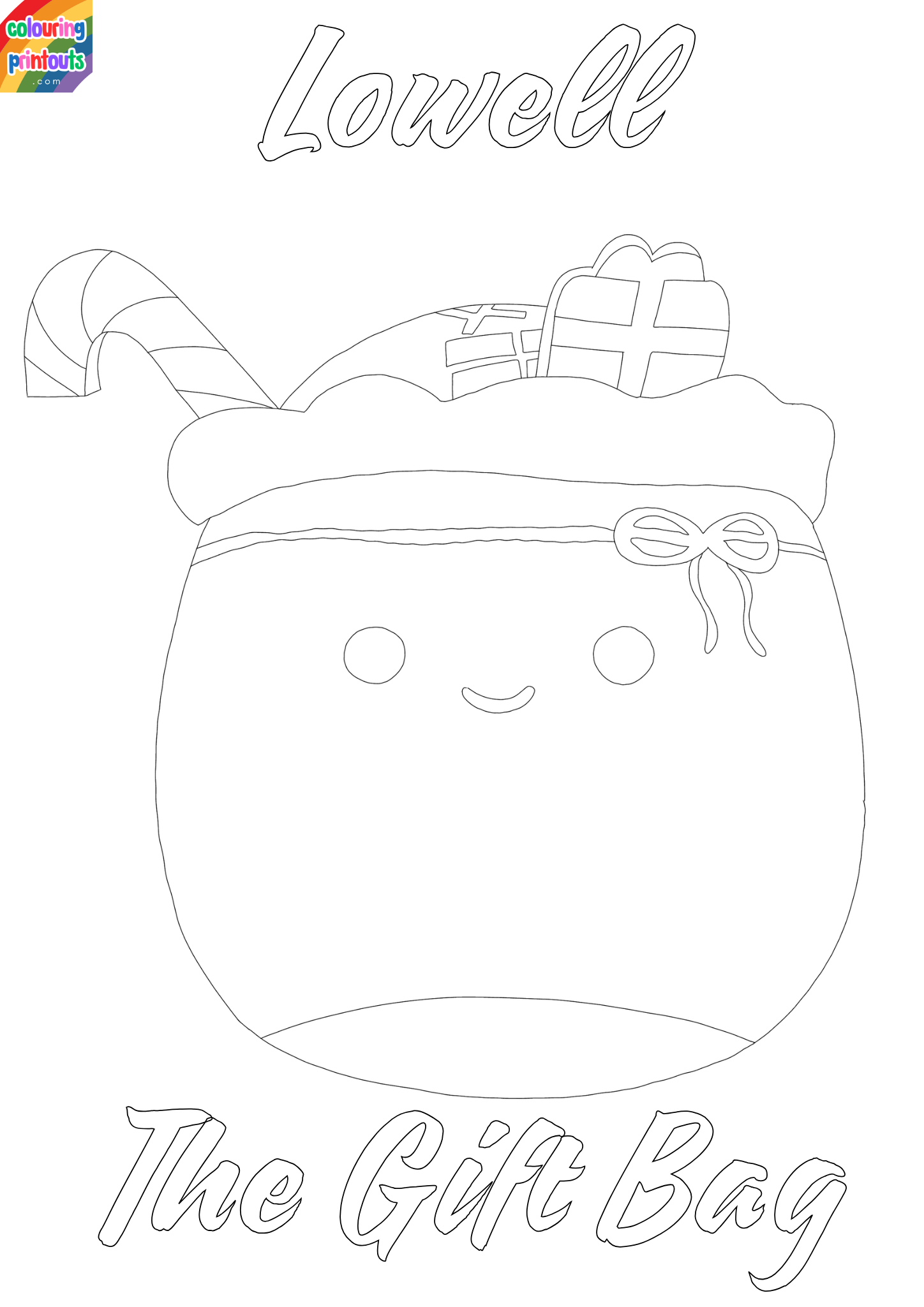 Lowell The Gift Bag squishmallow coloring pages