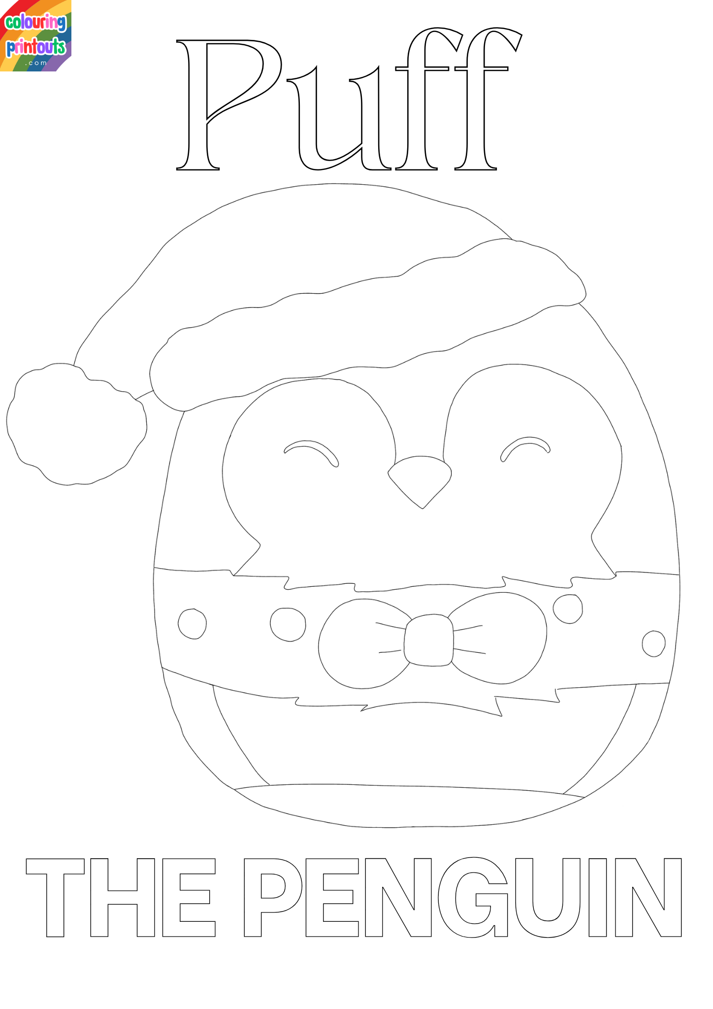 Puff the penguin squishmallow coloring pages