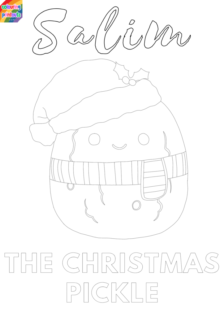Salim the christmas pickle squishmallow coloring pages