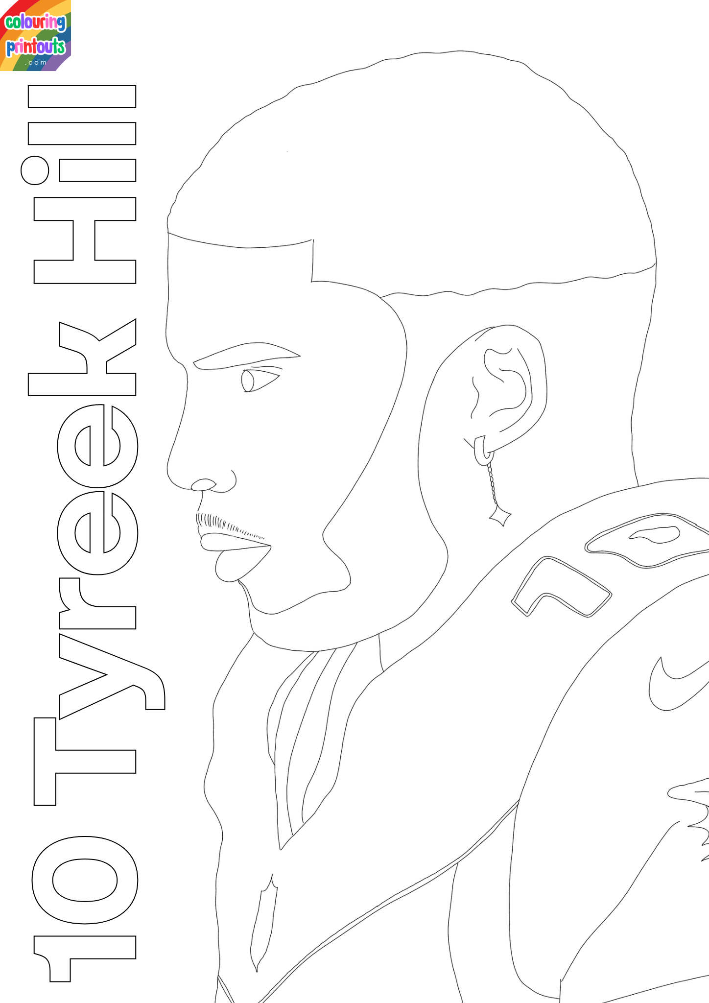 tyreek hill coloring pictures