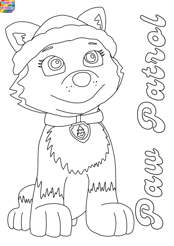everest from paw patrol coloring pages