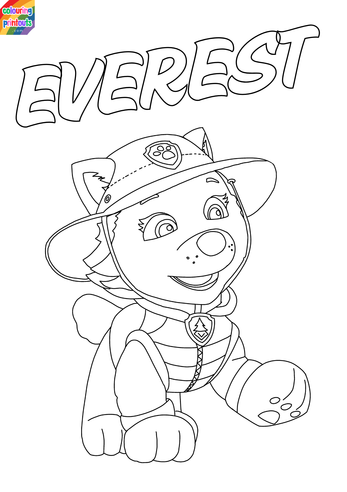 paw patrol everest colouring pages 