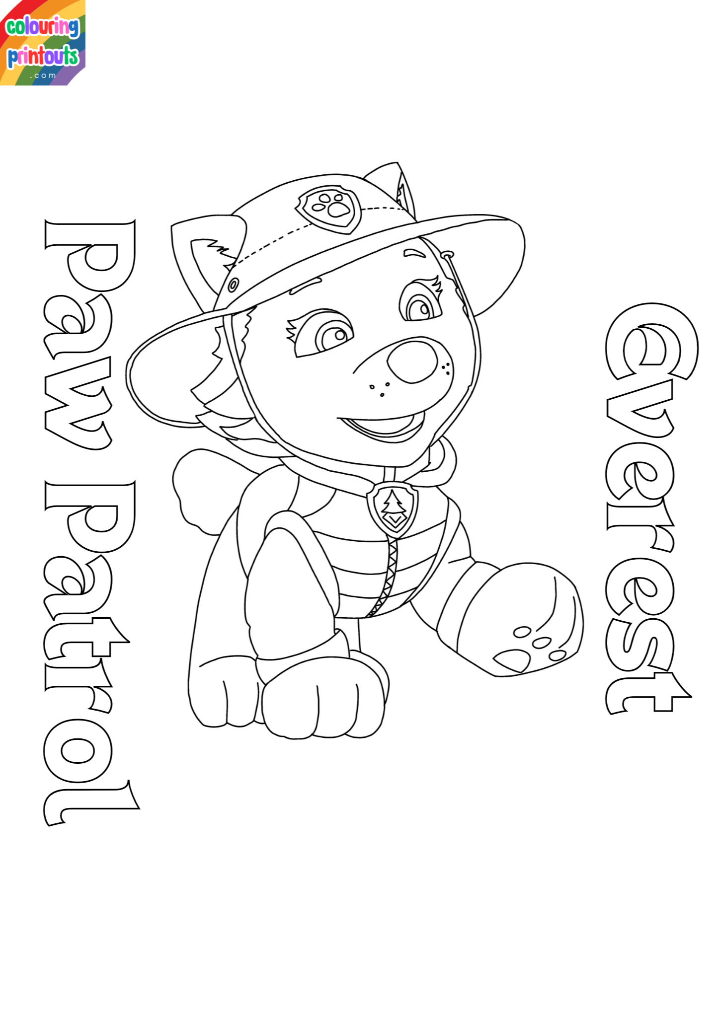 paw patrol everest colouring pages 